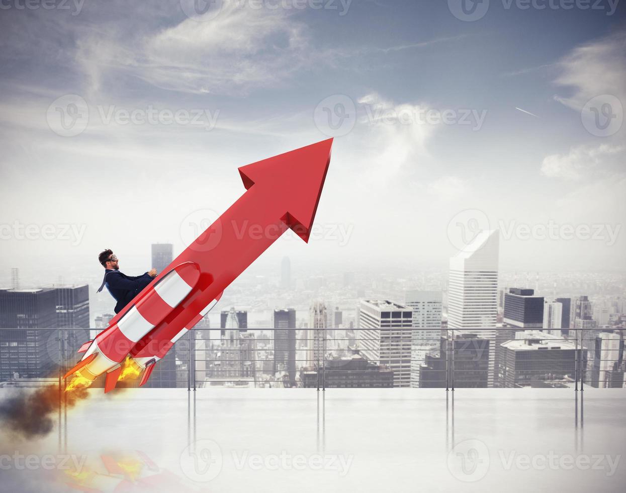 Take-off business success. 3D Rendering photo