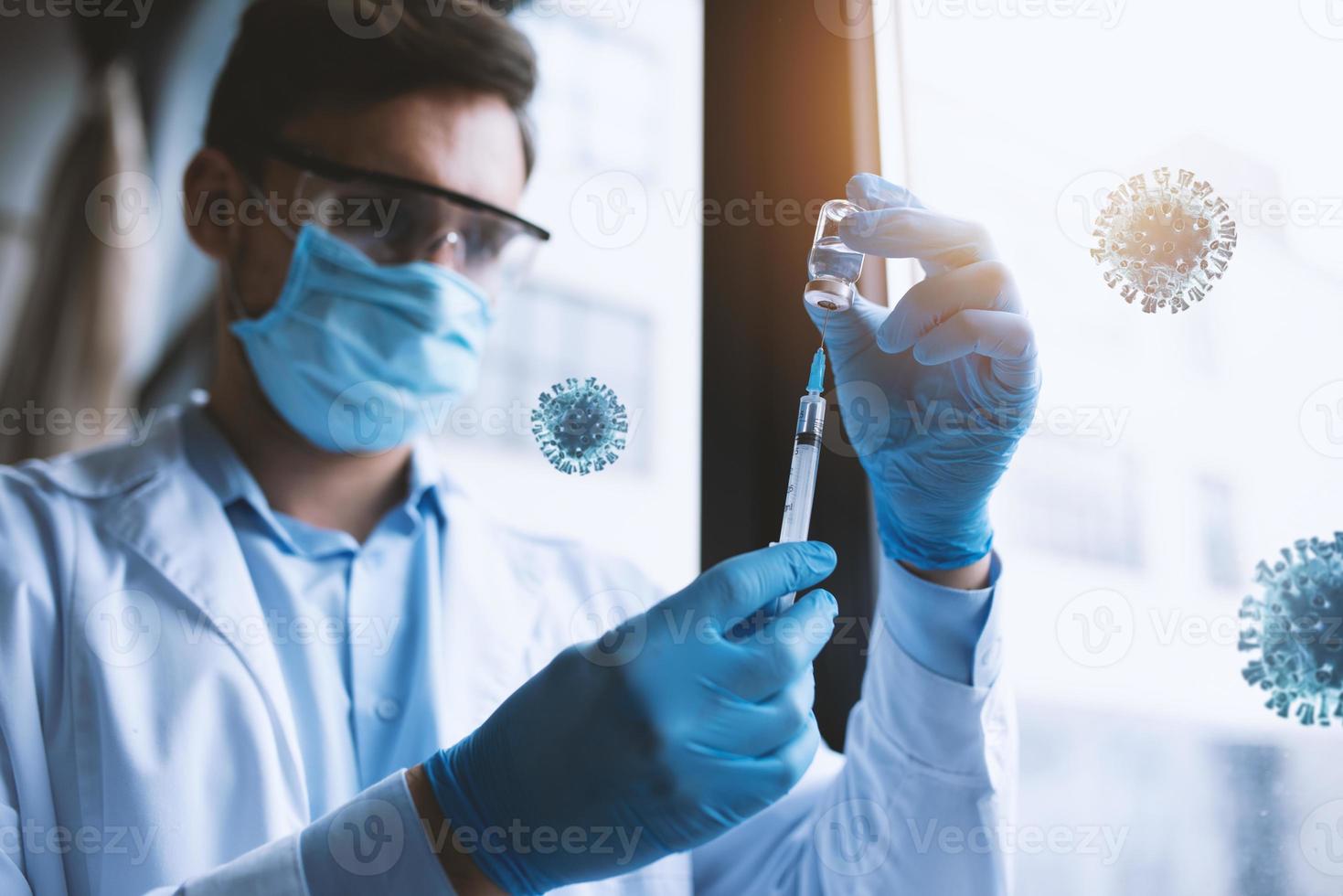 médico Ciencias laboratorio. concepto de virus y bacterias investigación foto