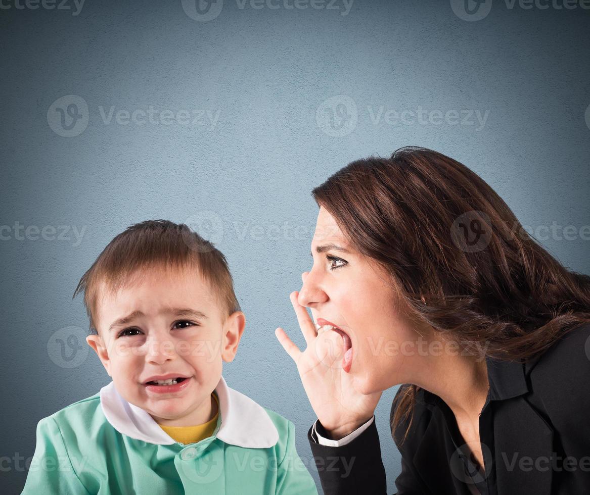 Scold a child photo