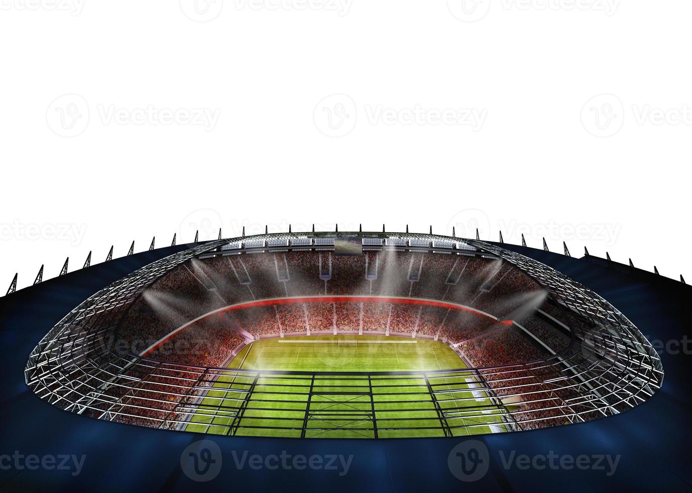 Modern football stadium ready to soccer match. 3d render photo