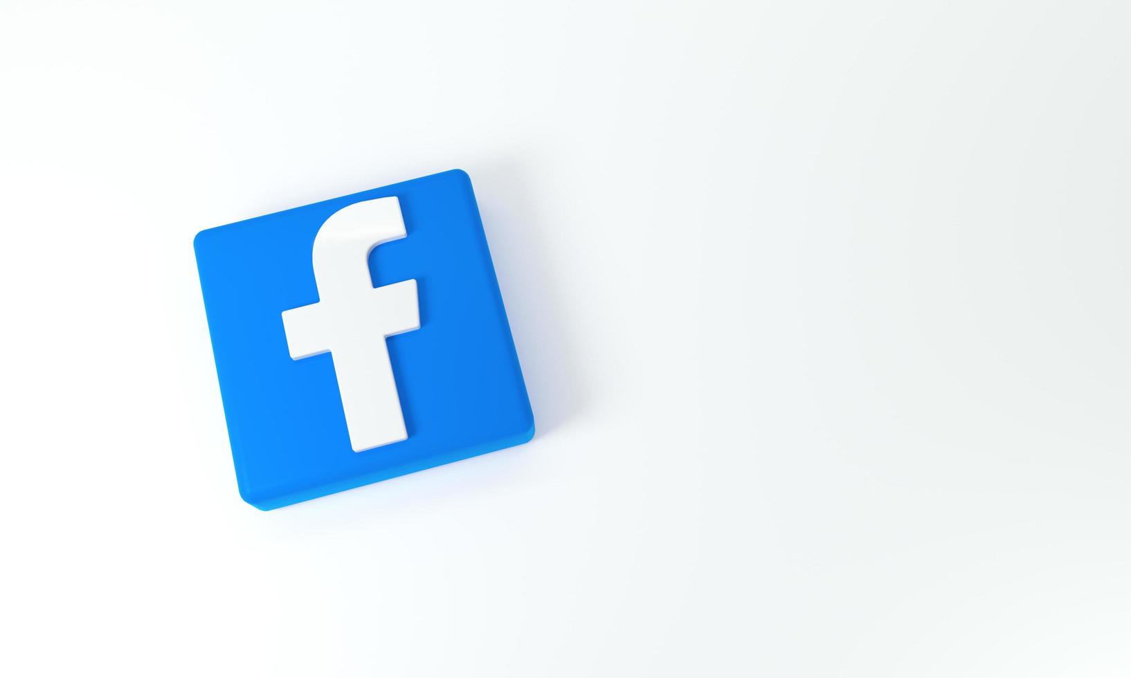 Facebook logo with space for text and graphics on white background. Madrid, Spain, 2022 photo