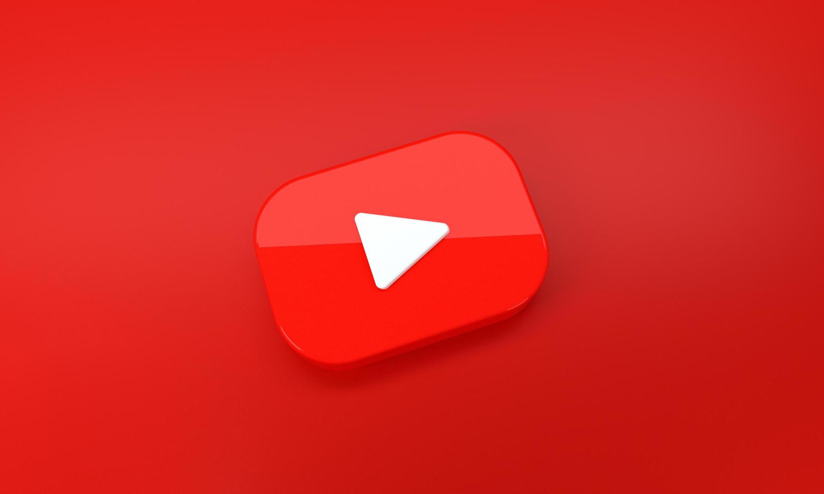 Youtube logo on red background. Madrid, Spain, 2022 photo