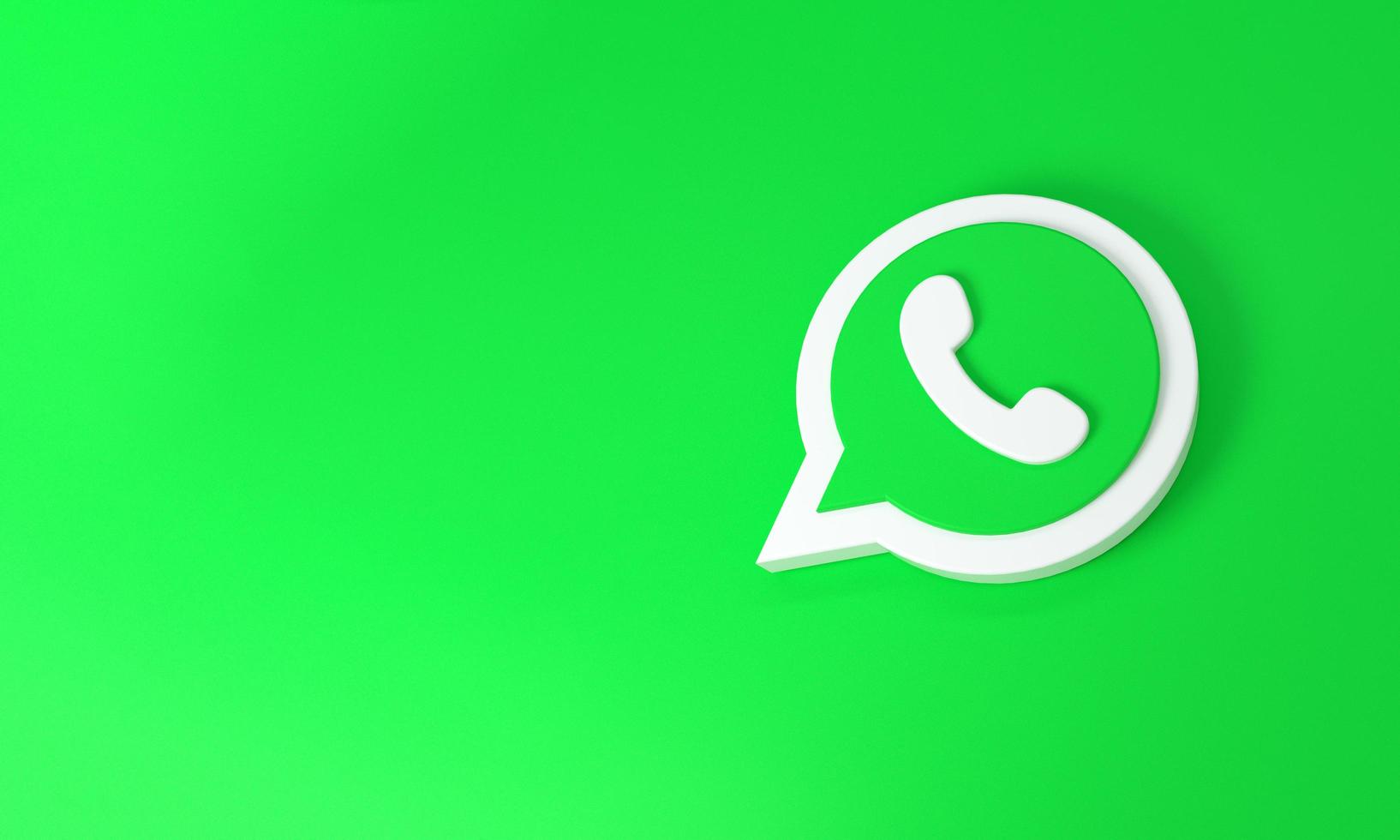 Whatsapp logo with space for text and graphics on green background. Madrid, Spain, 2022 photo