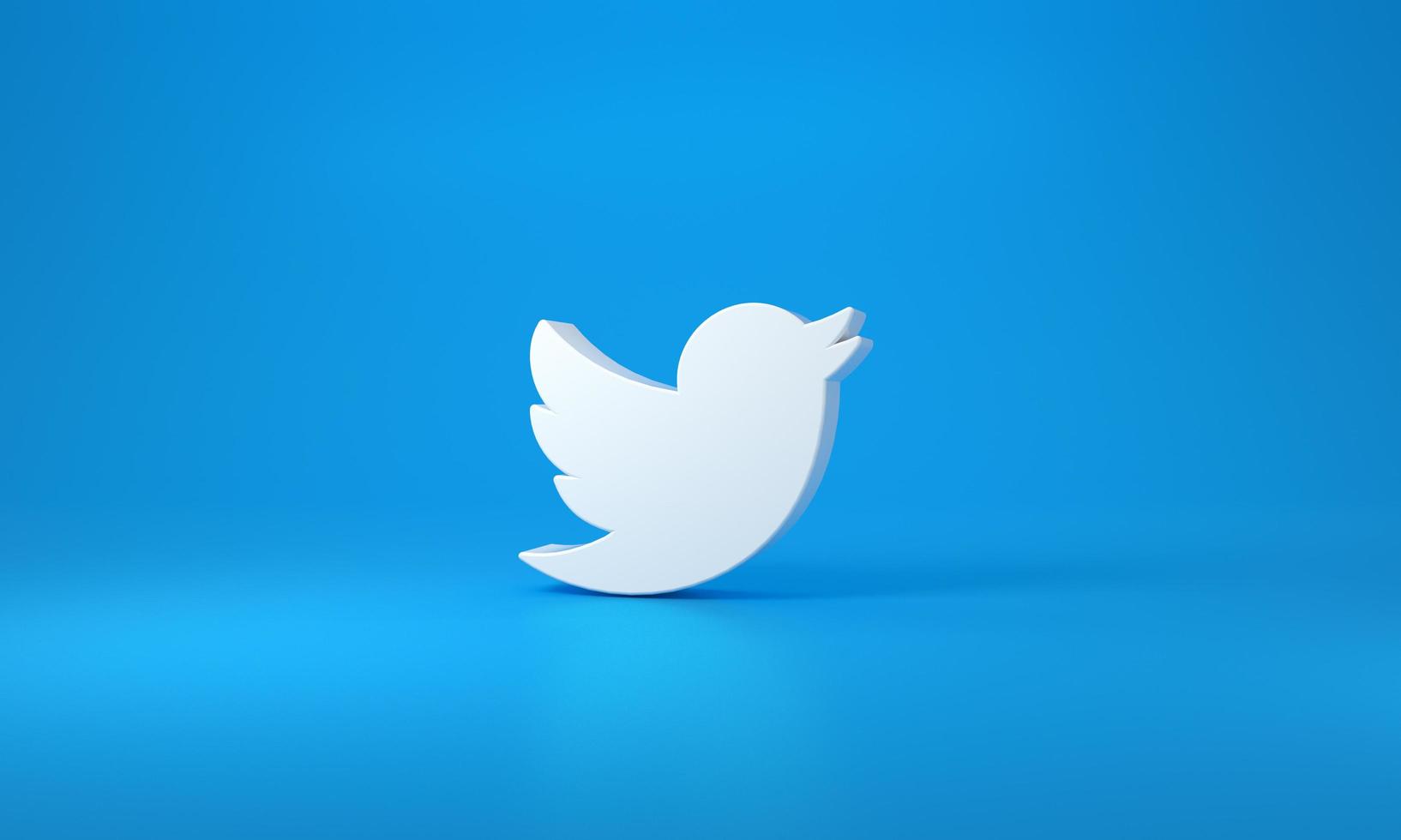 Twitter logo with space for text and graphics. Blue background. Madrid, Spain, 2022 photo