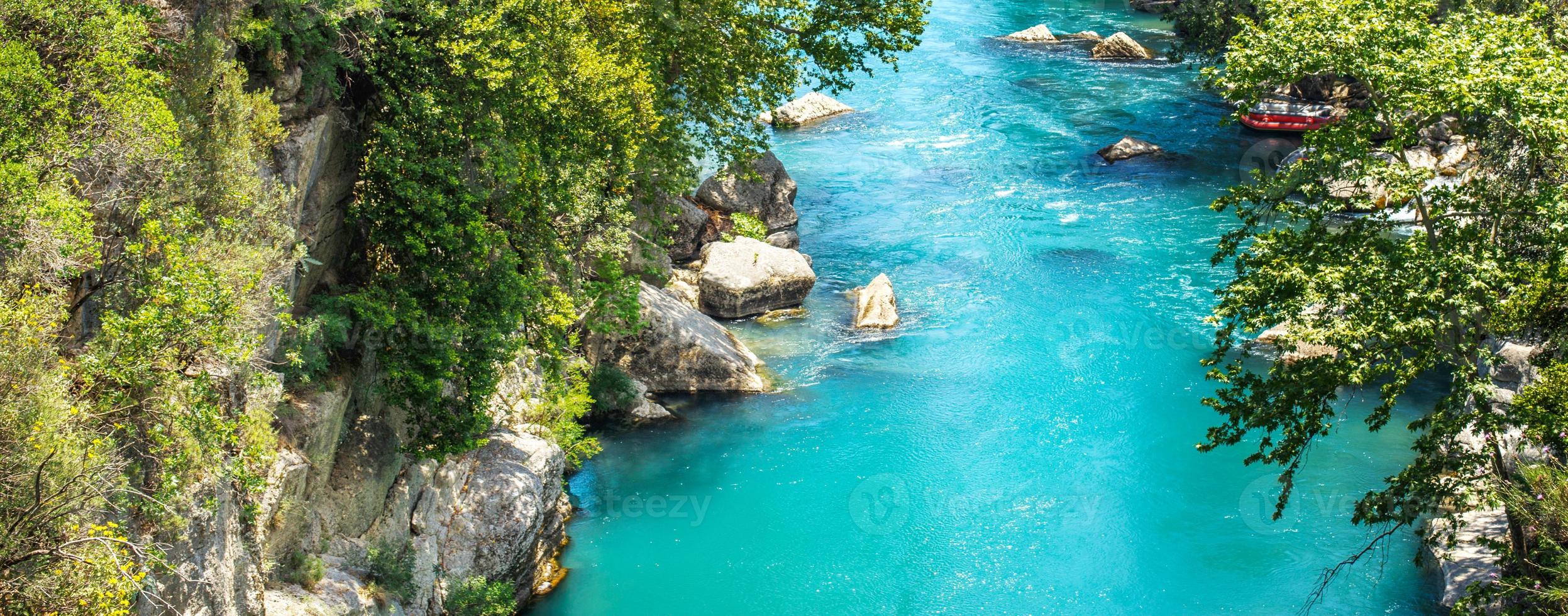 Koprucay river gorge in Koprulu national Park in Turkey in Antalya, Manavgat. banner photo