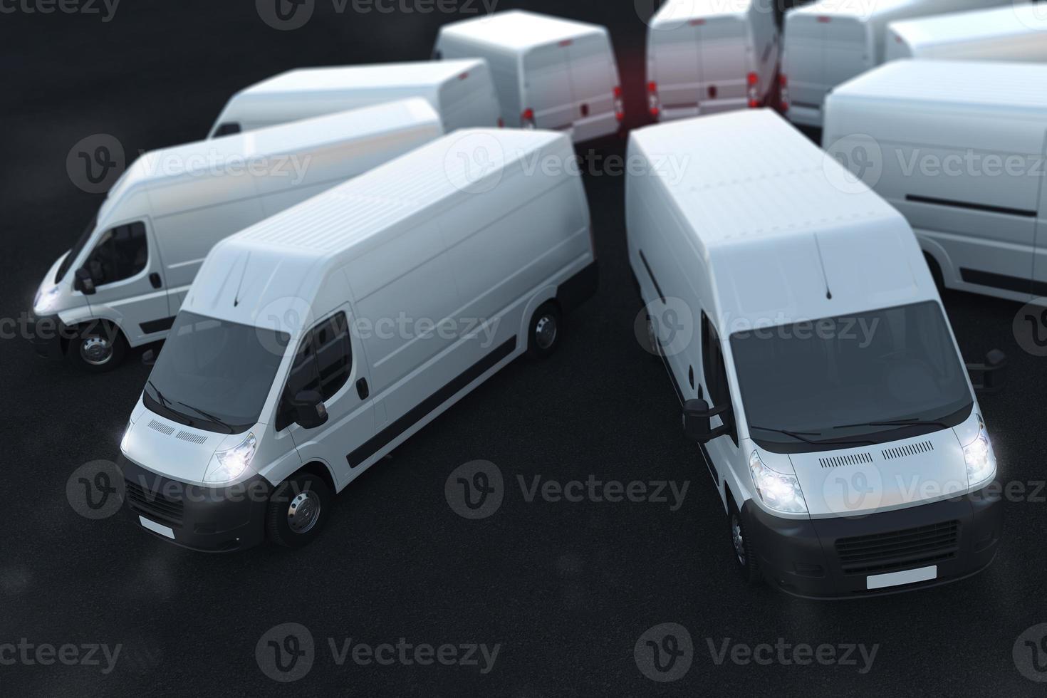 3D Rendering truck fleet photo