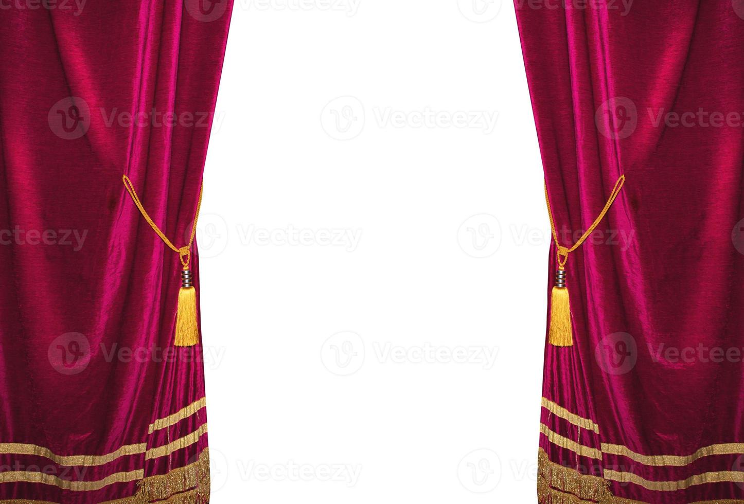 Red velvet cinema and theater curtains, concept of show photo