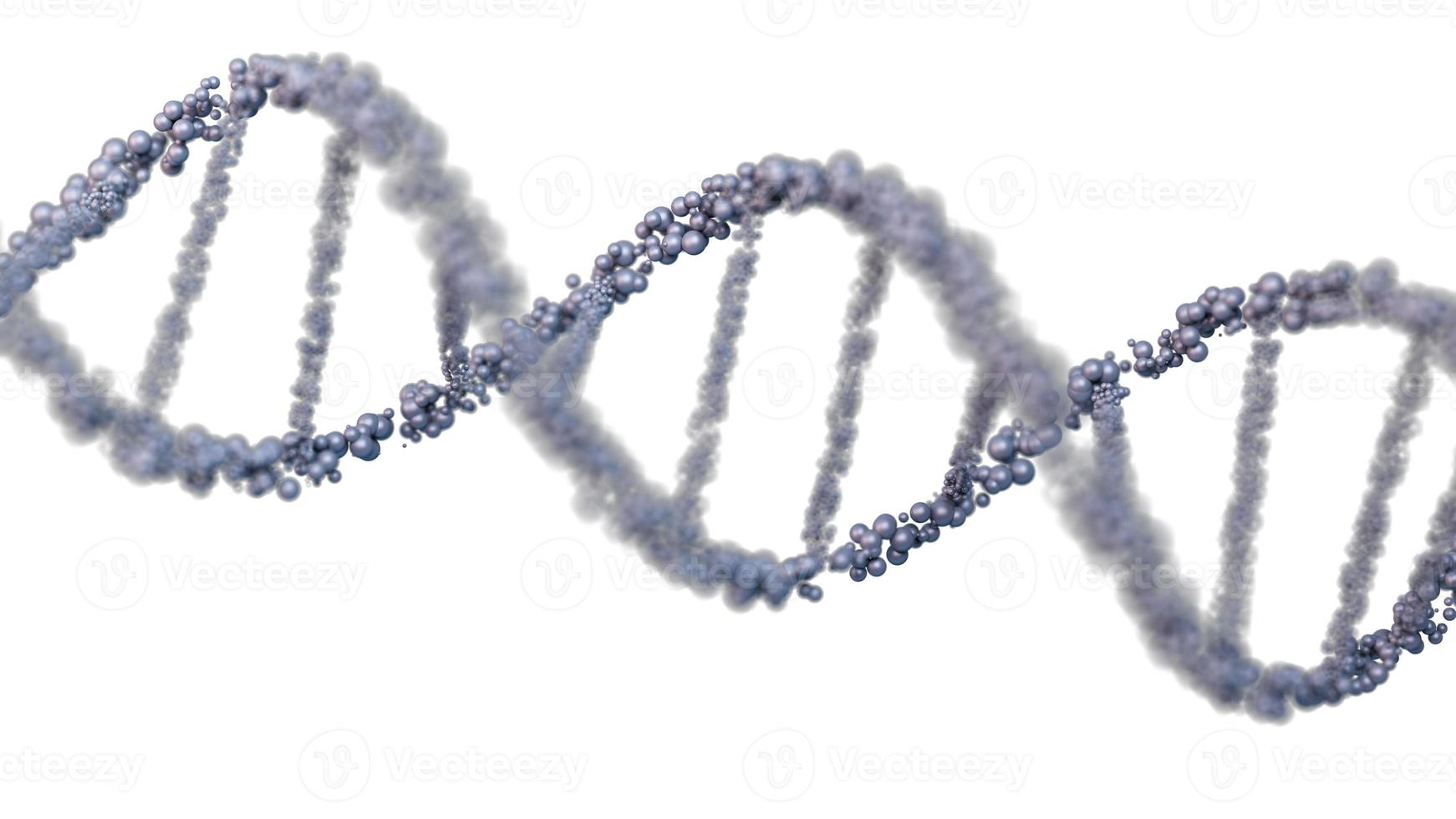 Dna structure seen under a microscope. genetic information molecules. 3d render photo