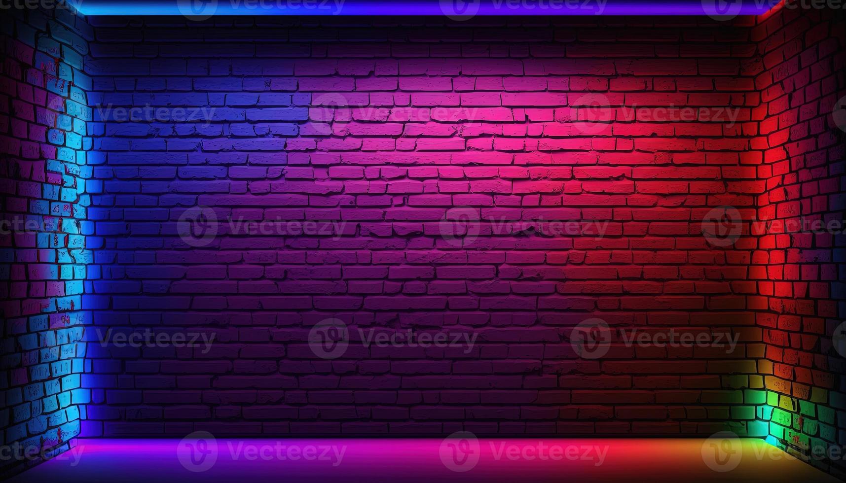 Neon room An image of a room or space illuminated by neon lighting, often used to create a futuristic or retro-futuristic atmosphere in design and visual media photo