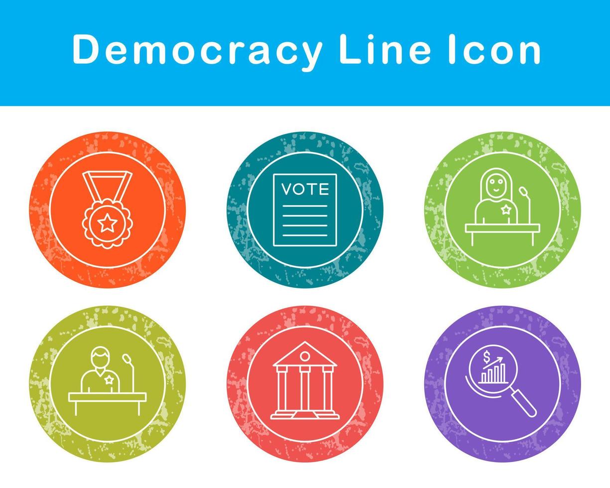 democracia vector icono conjunto