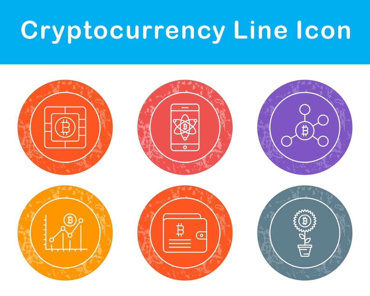 Bitcoin And Cryptocurrency Vector Icon Set