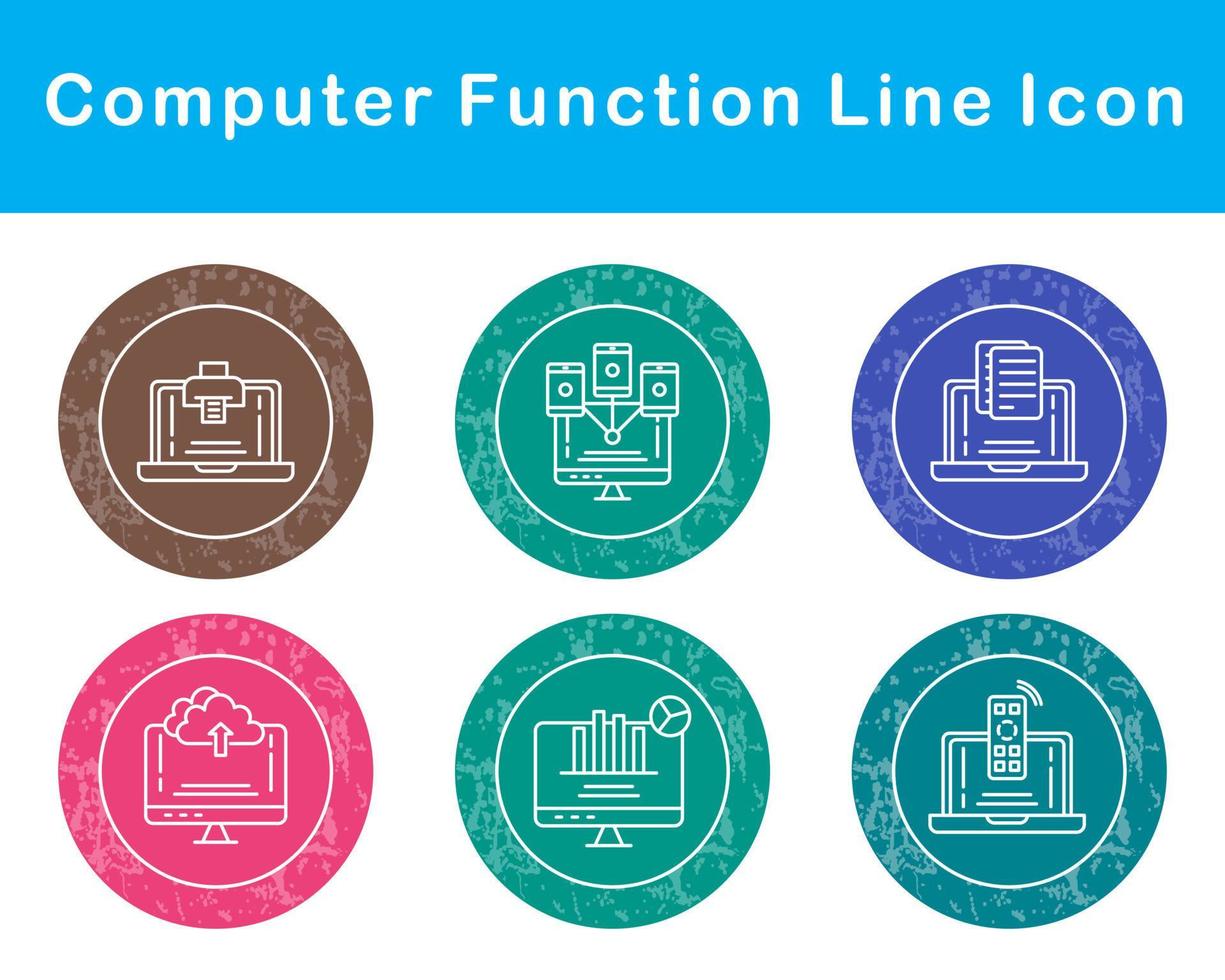 Computer Function Vector Icon Set
