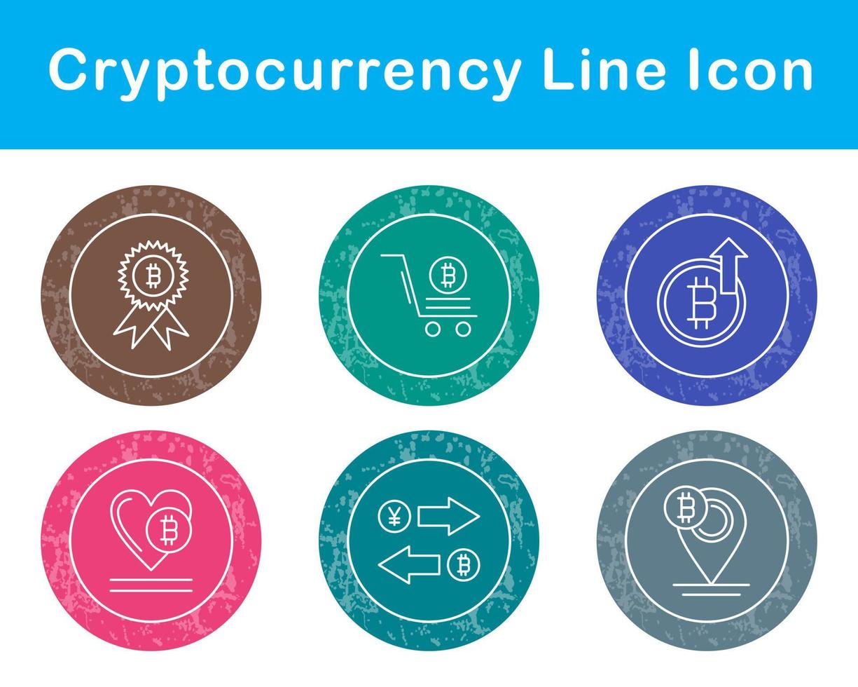 Bitcoin And Cryptocurrency Vector Icon Set