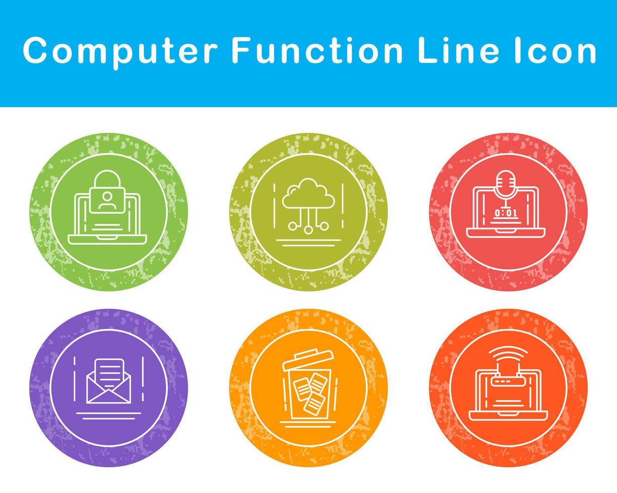 Computer Function Vector Icon Set