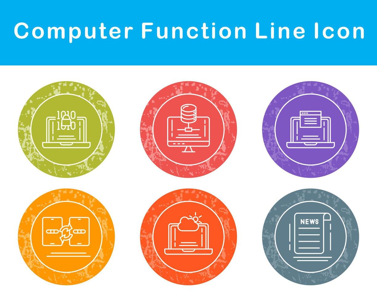 Computer Function Vector Icon Set