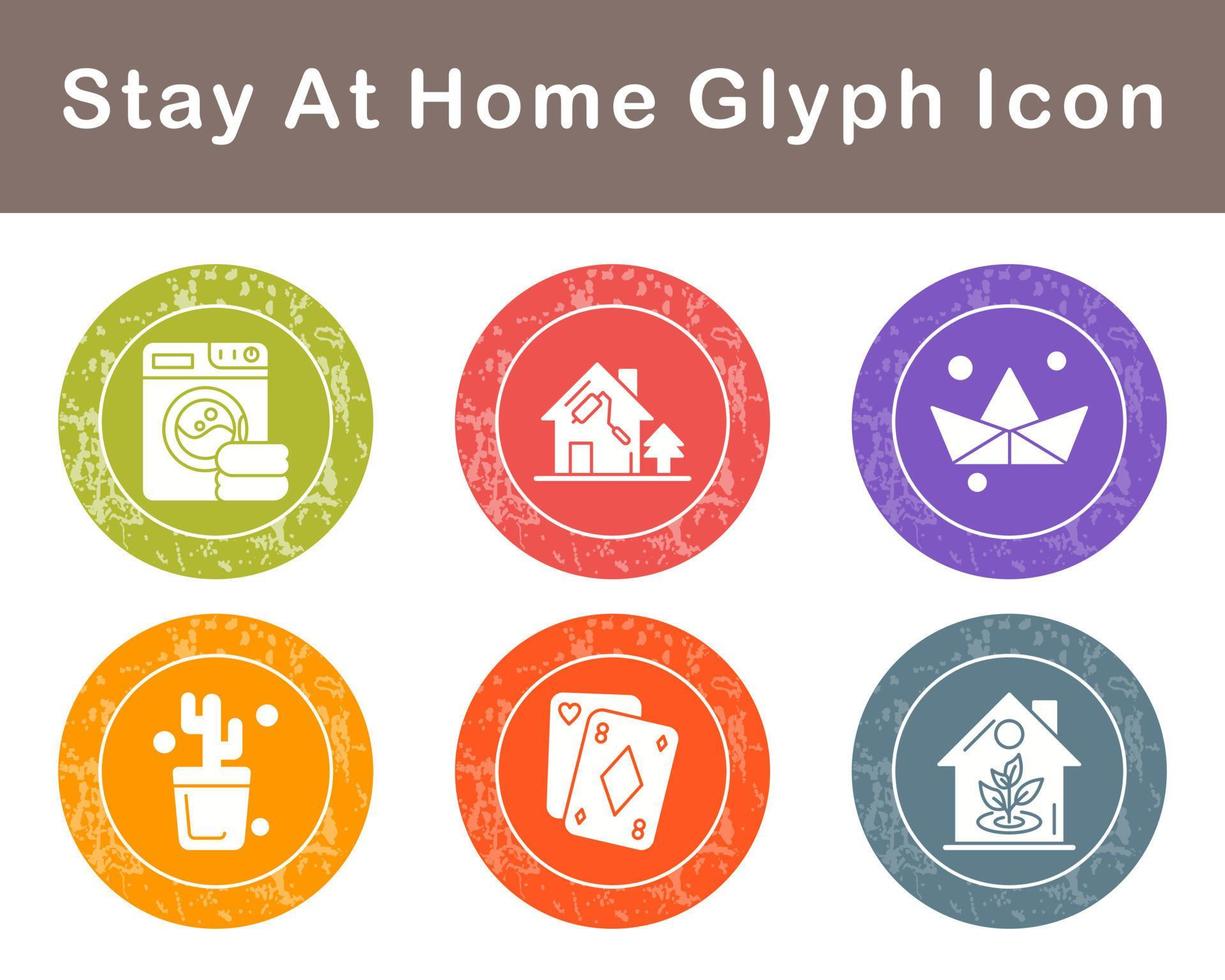 Stay At Home Vector Icon Set