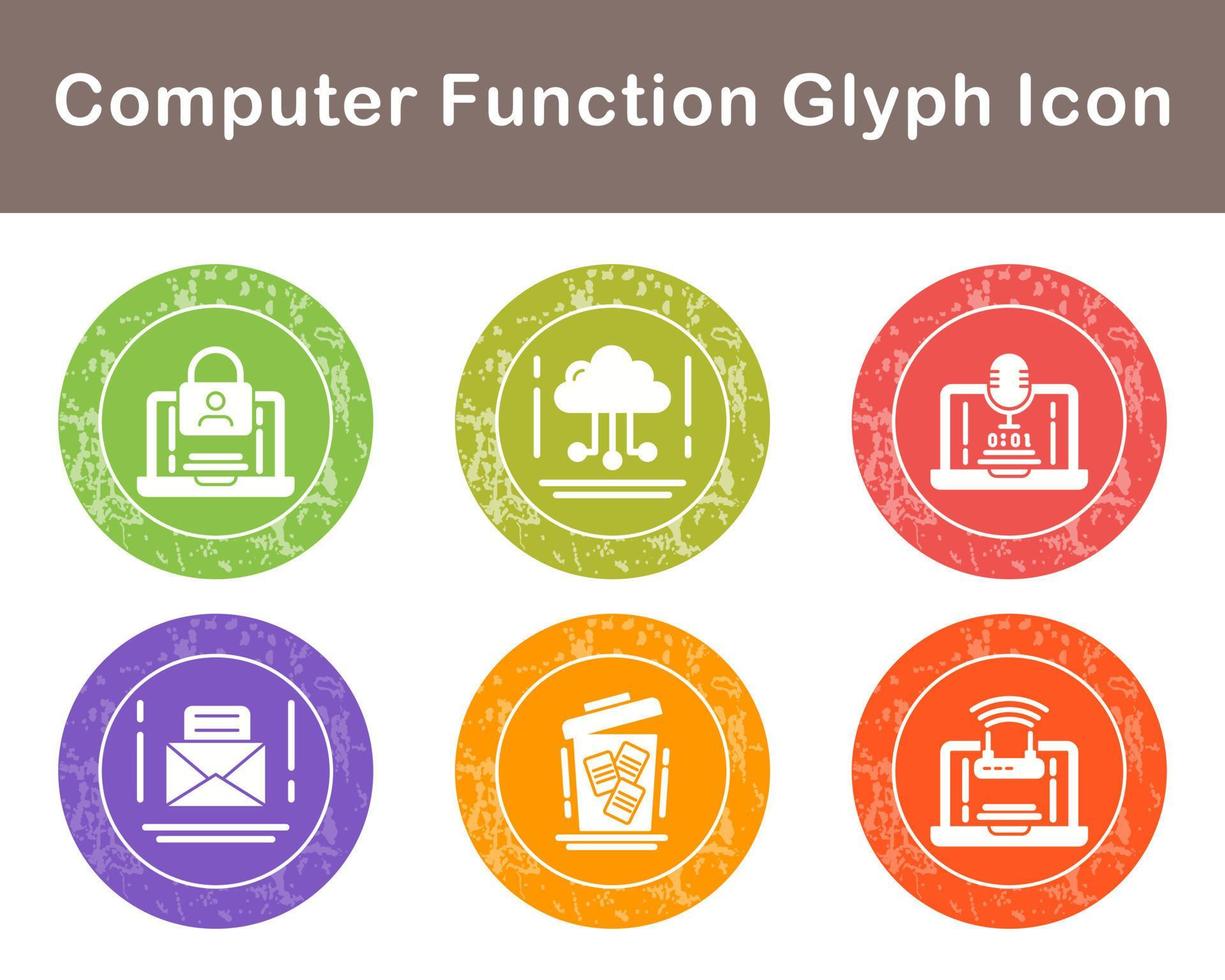 Computer Function Vector Icon Set
