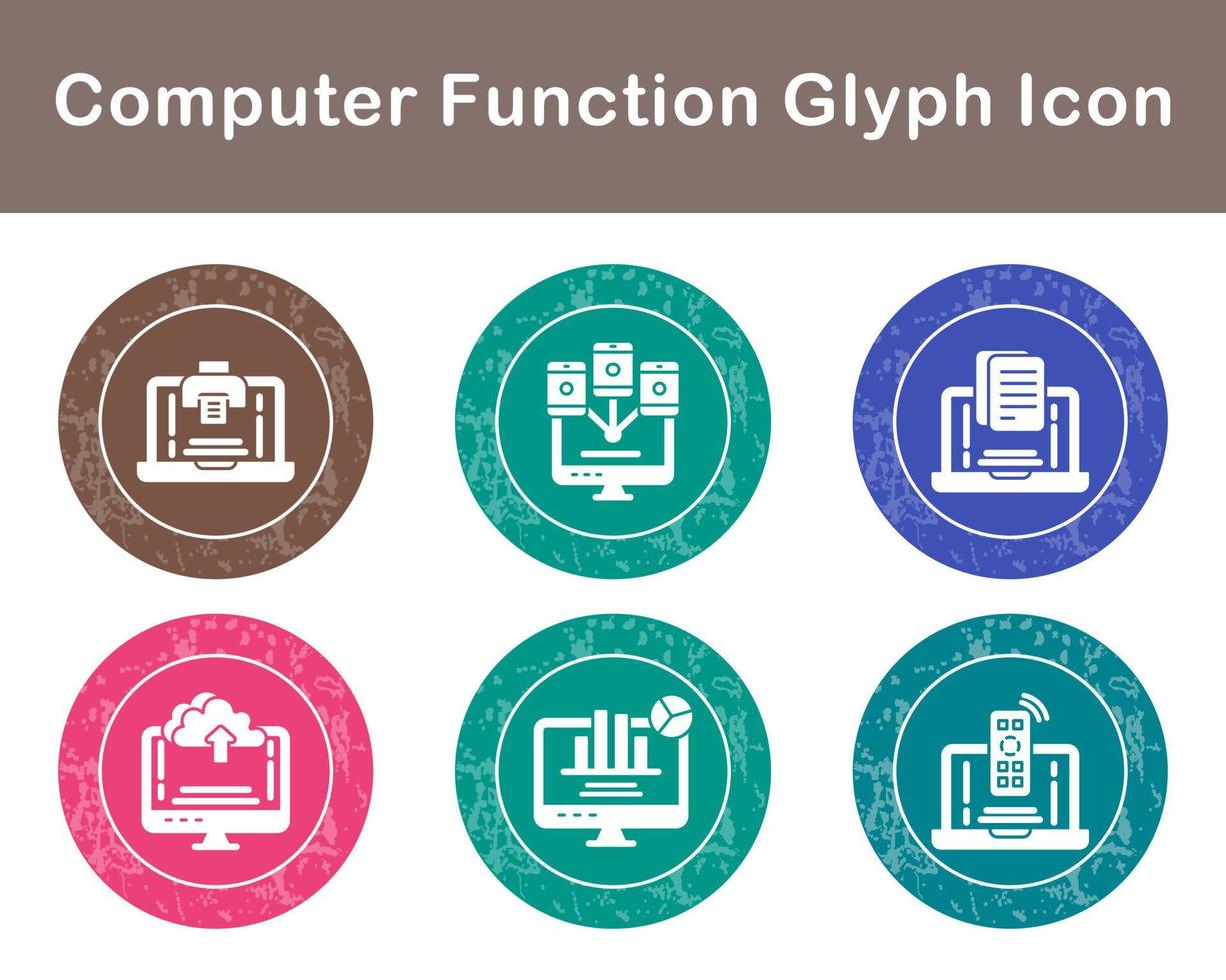 Computer Function Vector Icon Set