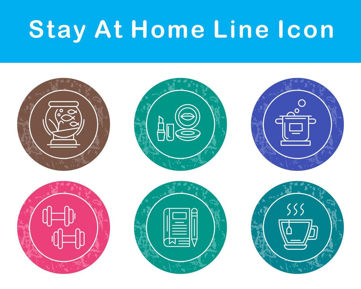 Stay At Home Vector Icon Set