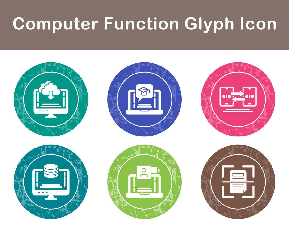 Computer Function Vector Icon Set