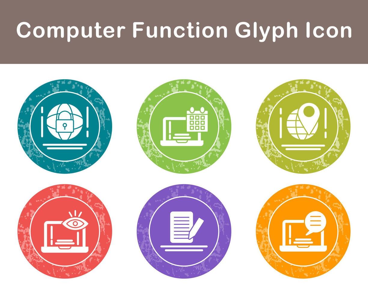 Computer Function Vector Icon Set