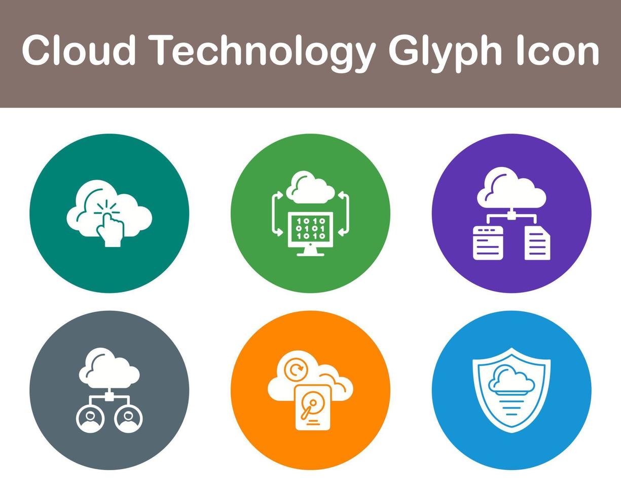 Cloud Technology Vector Icon Set