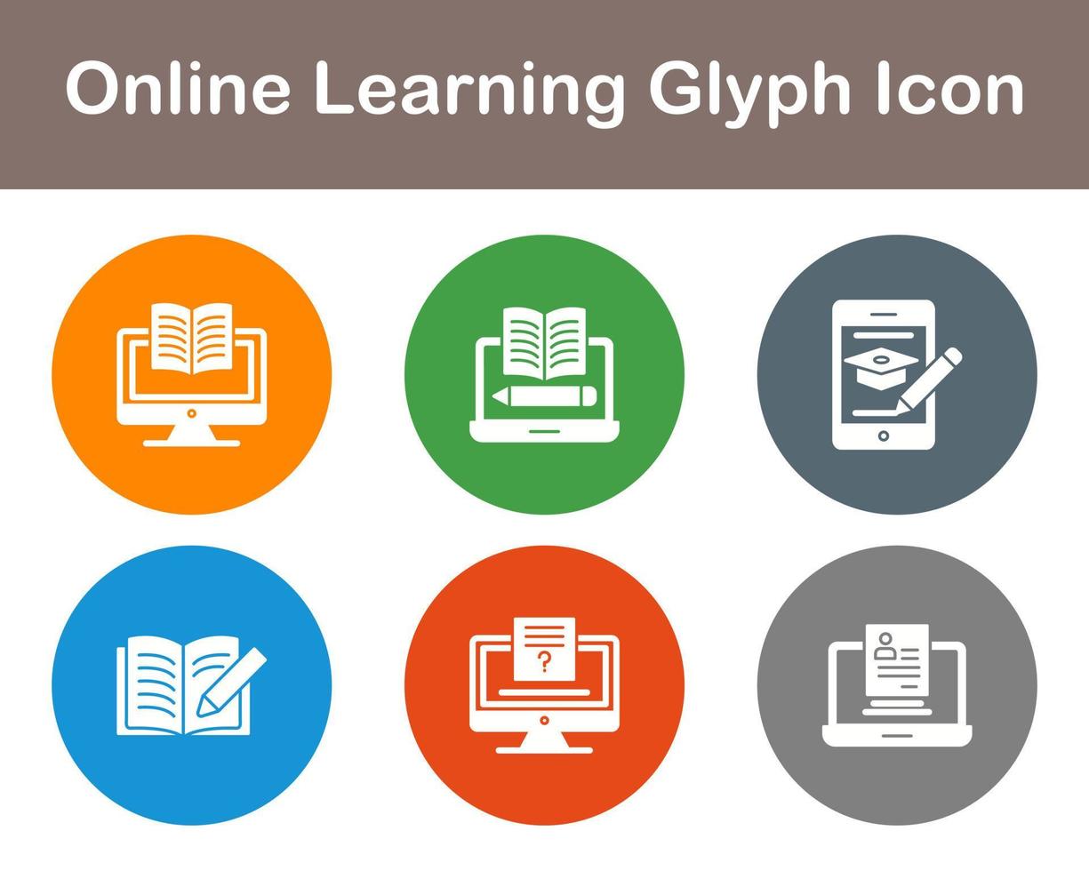 Online Learning Vector Icon Set