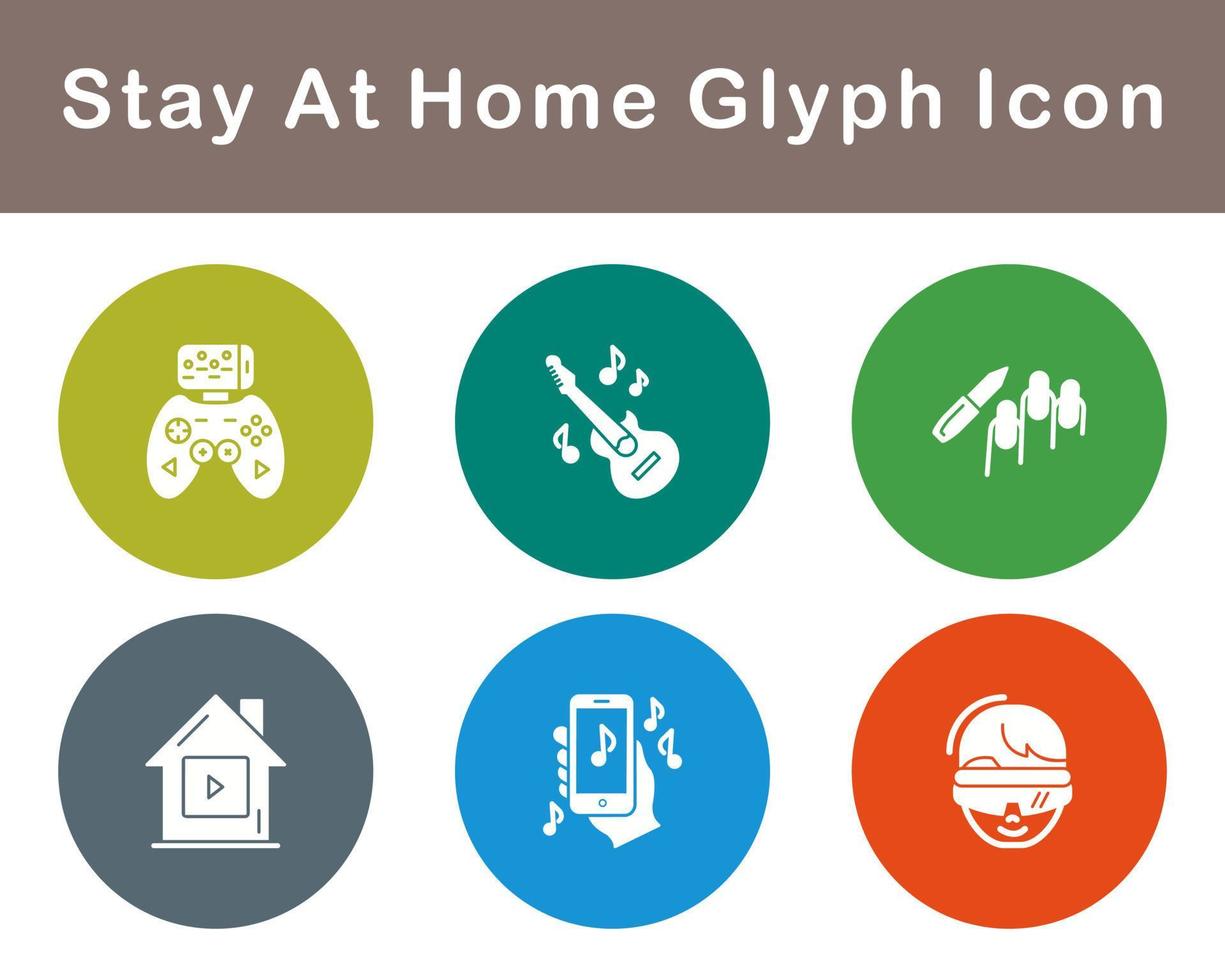 Stay At Home Vector Icon Set