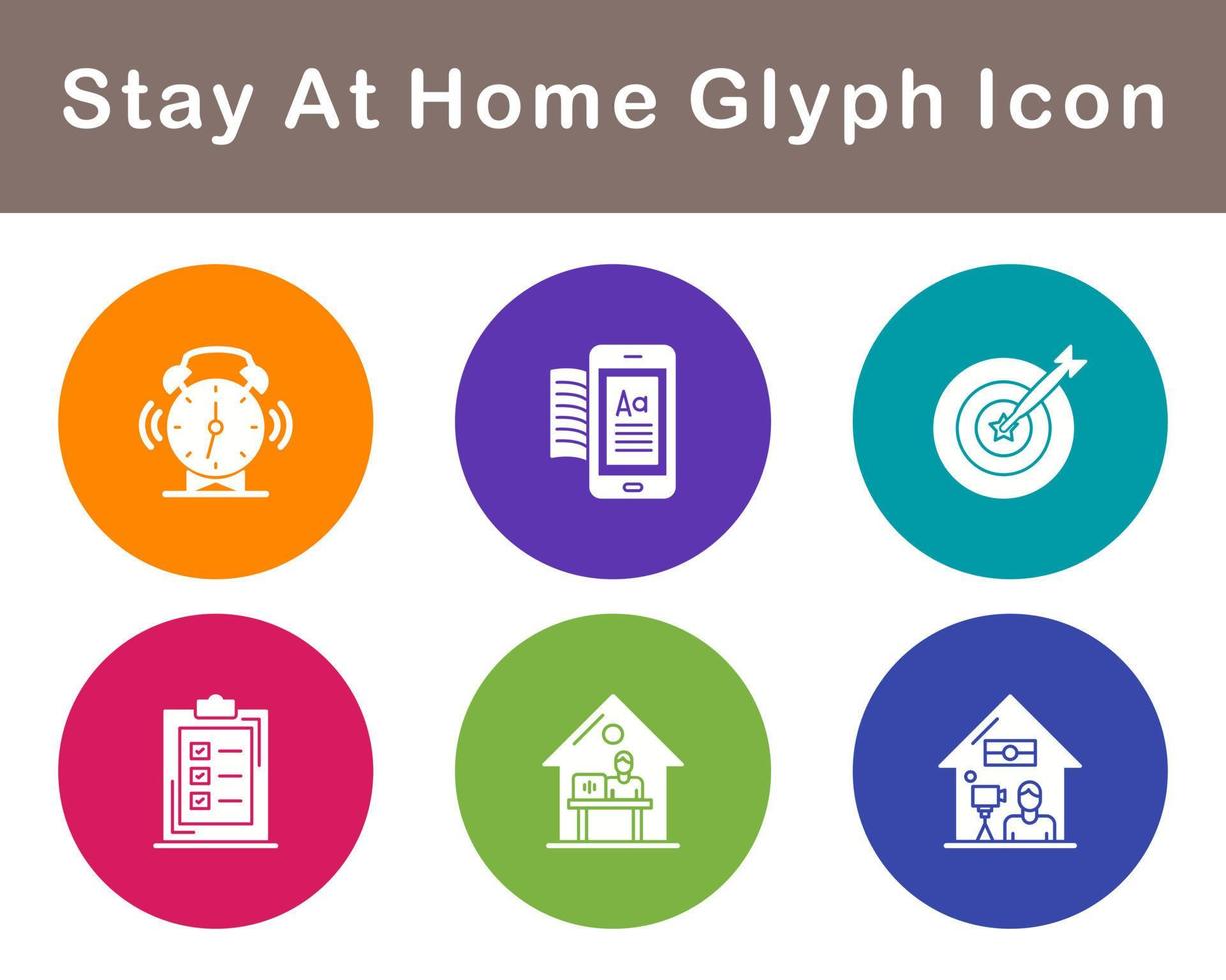 Stay At Home Vector Icon Set