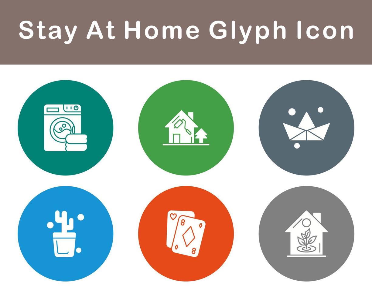 Stay At Home Vector Icon Set