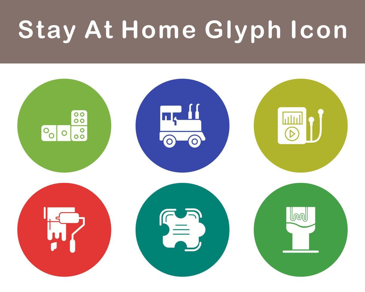 Stay At Home Vector Icon Set