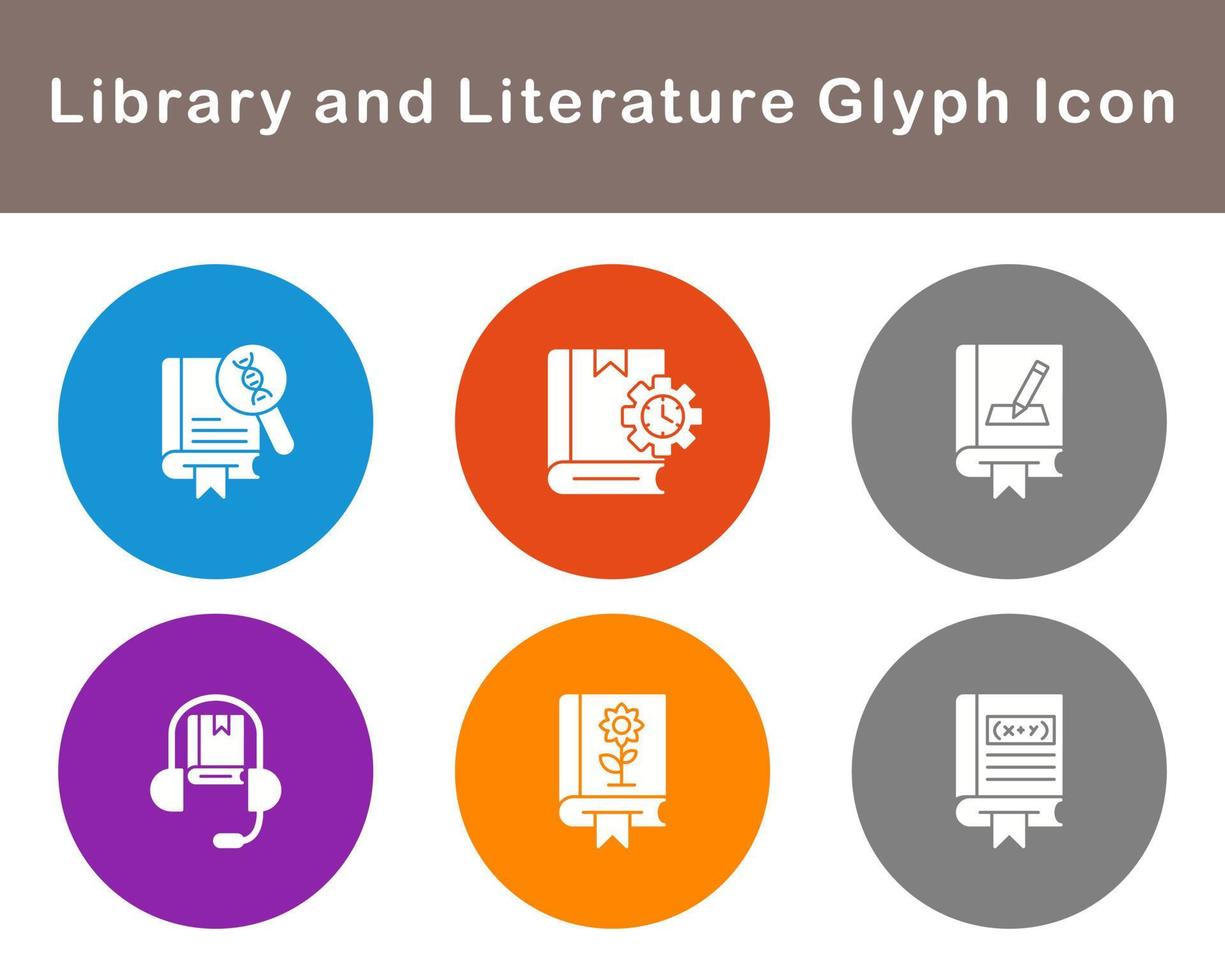 Library And Literature Vector Icon Set