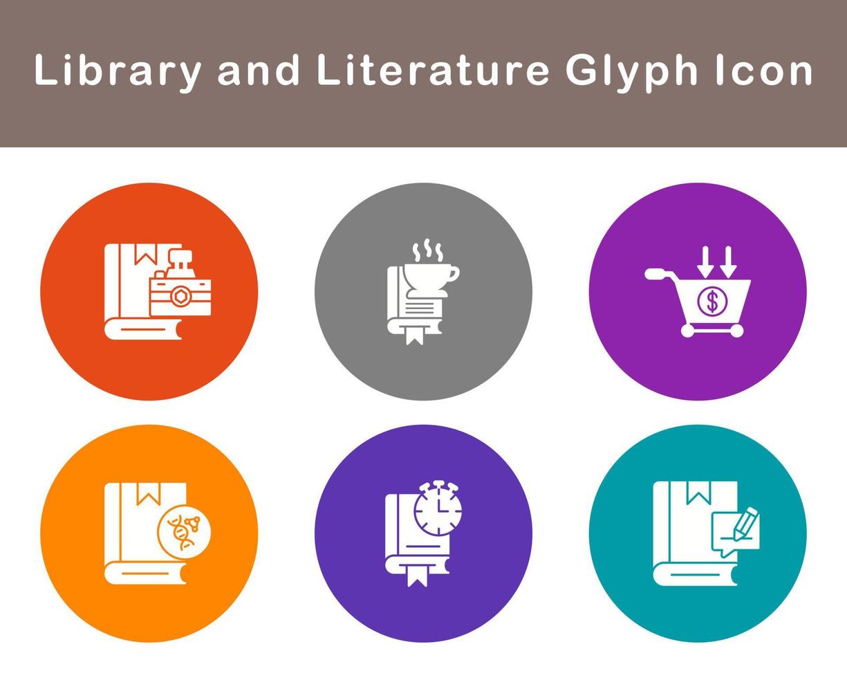 Library And Literature Vector Icon Set