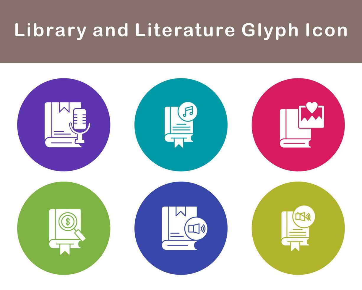 Library And Literature Vector Icon Set