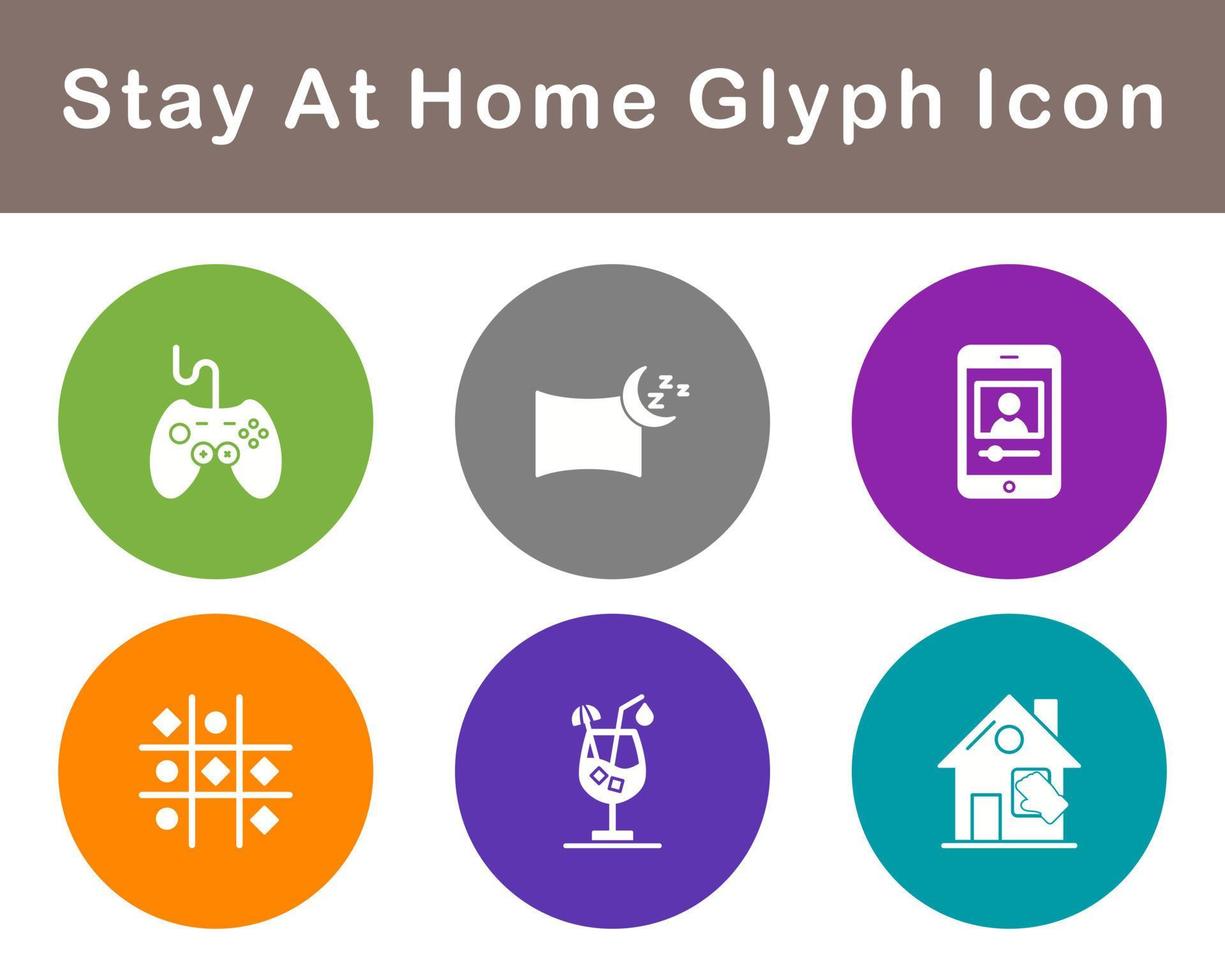 Stay At Home Vector Icon Set