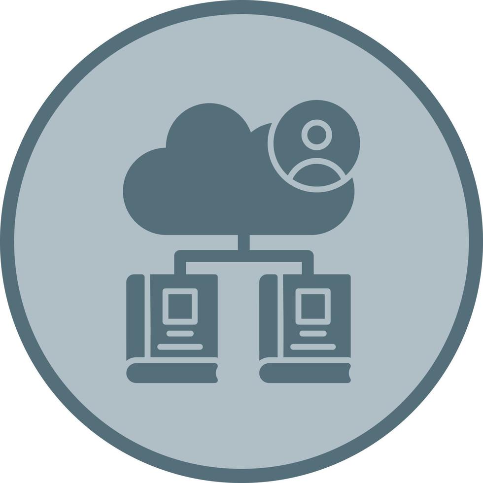 icono de vector de biblioteca de nube