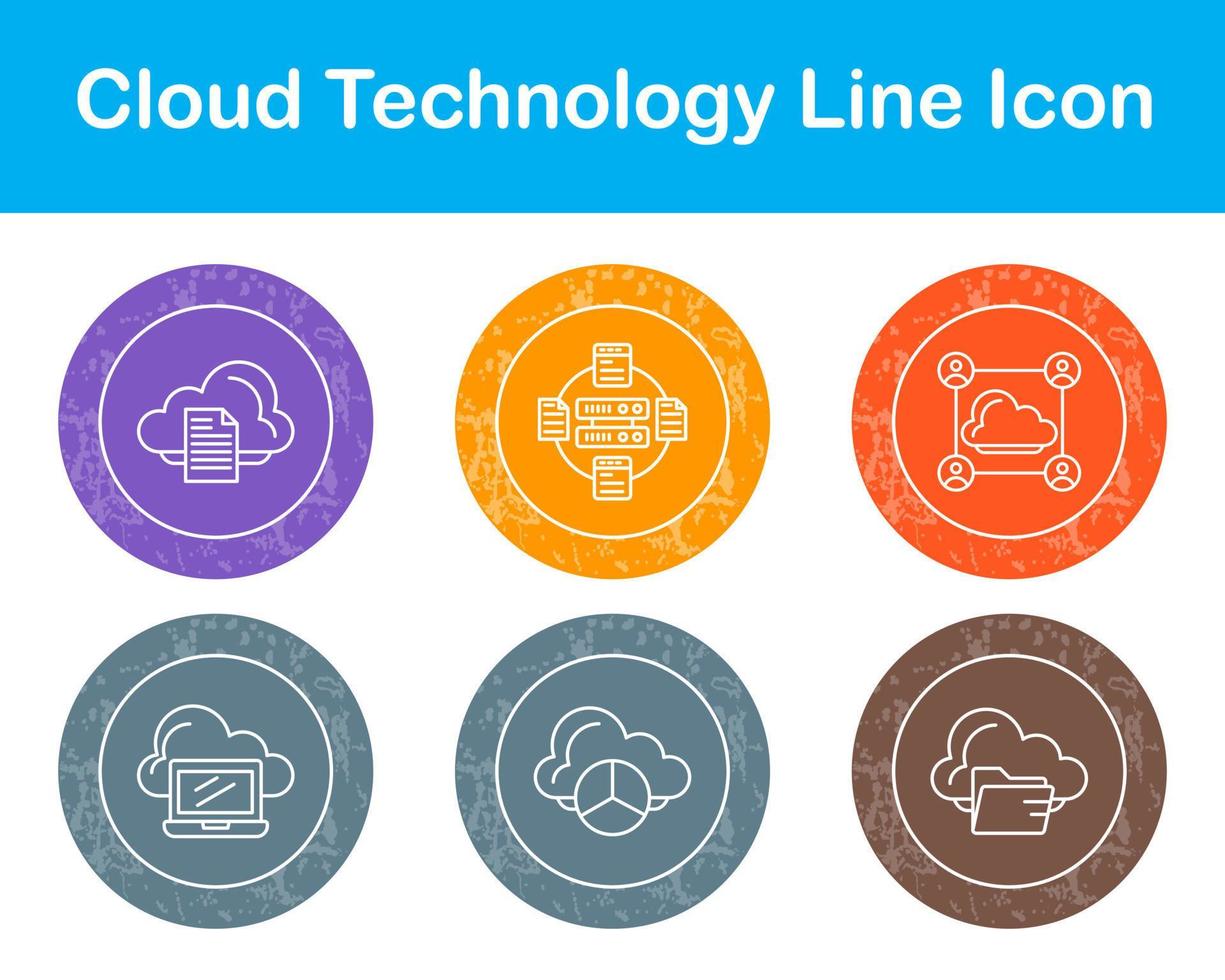 Cloud Technology Vector Icon Set