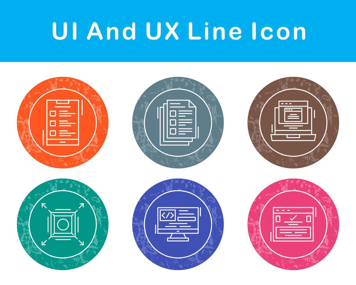 ui y ux vector icono conjunto