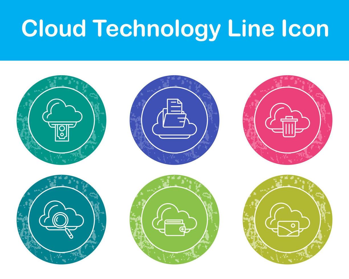 Cloud Technology Vector Icon Set