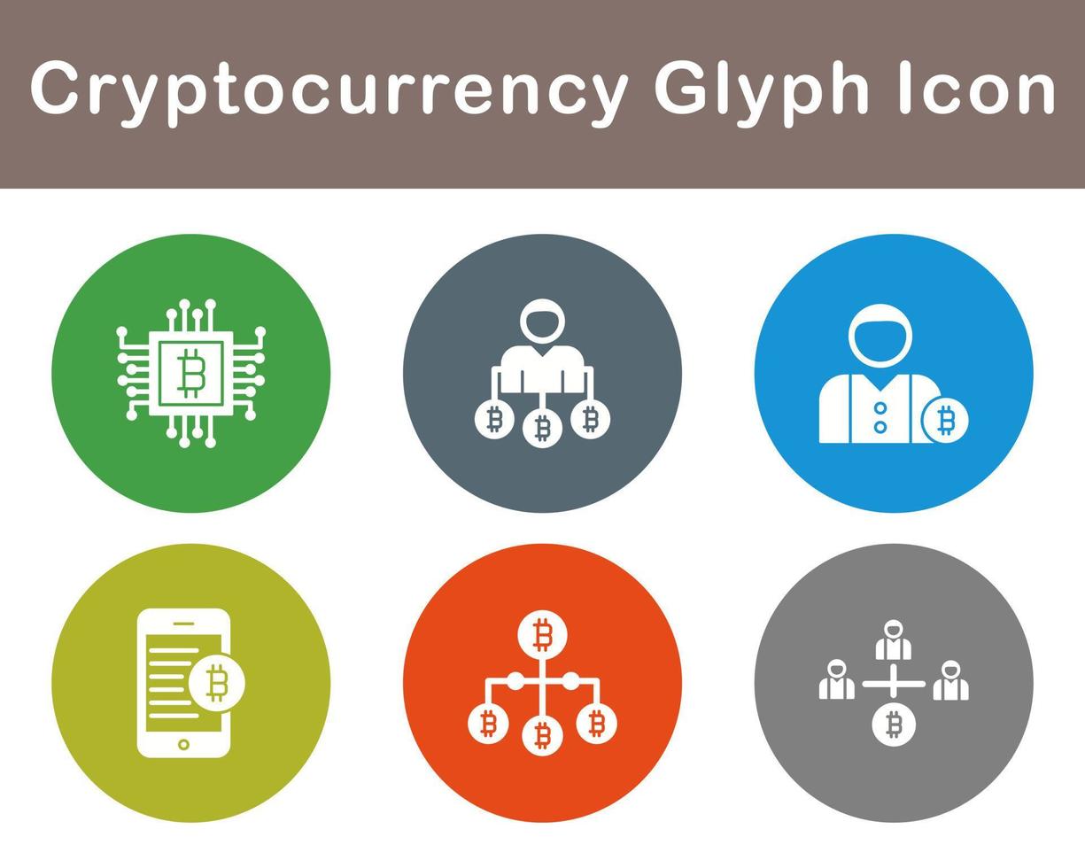 Bitcoin And Cryptocurrency Vector Icon Set