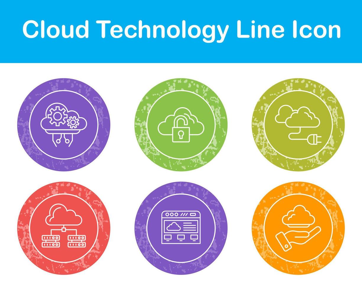 Cloud Technology Vector Icon Set