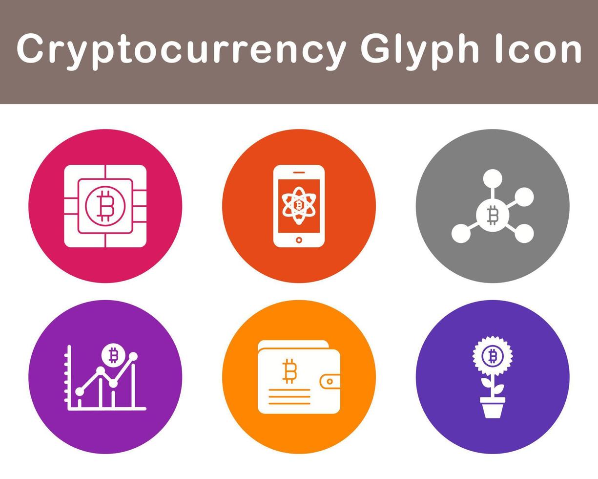 Bitcoin And Cryptocurrency Vector Icon Set