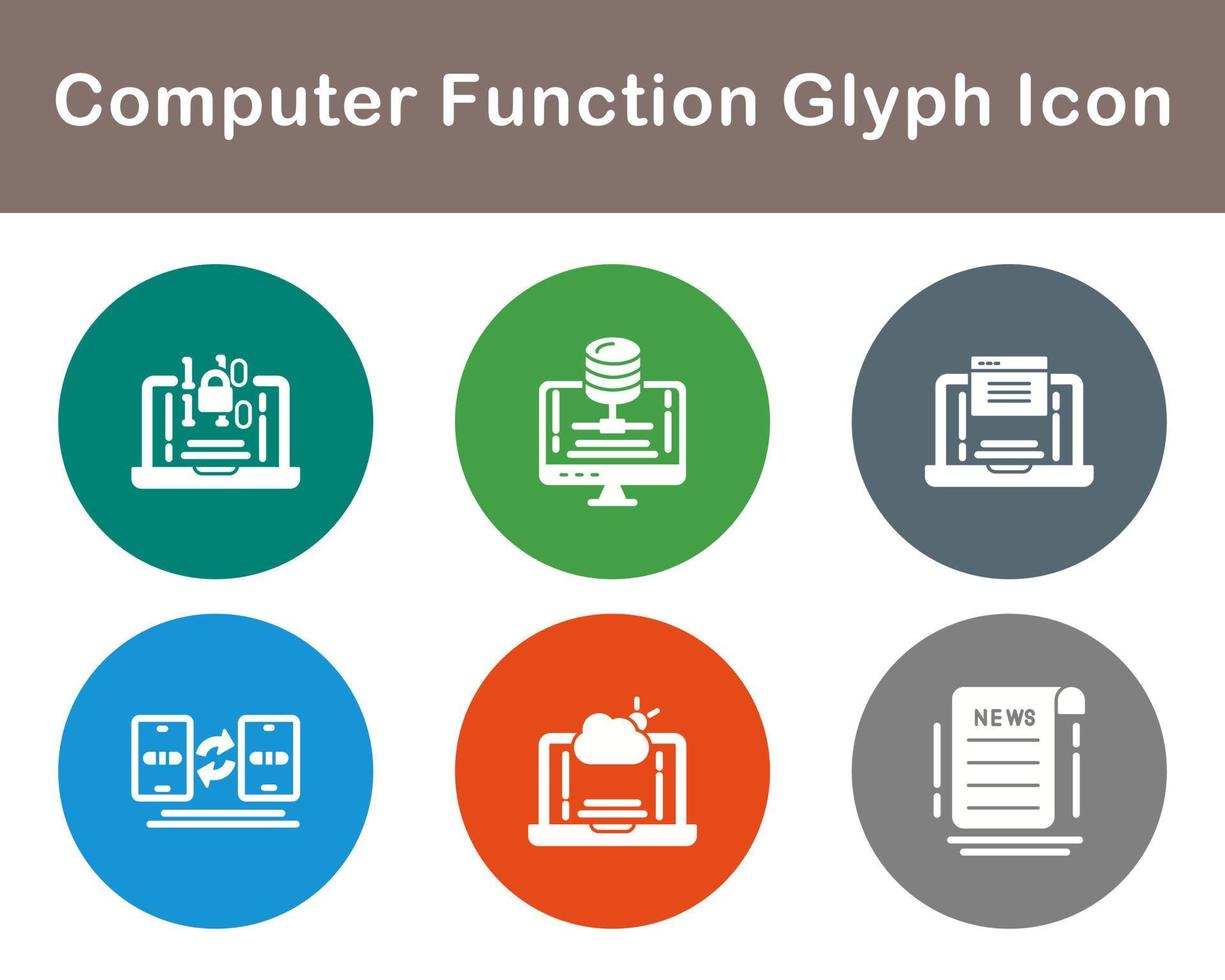 Computer Function Vector Icon Set