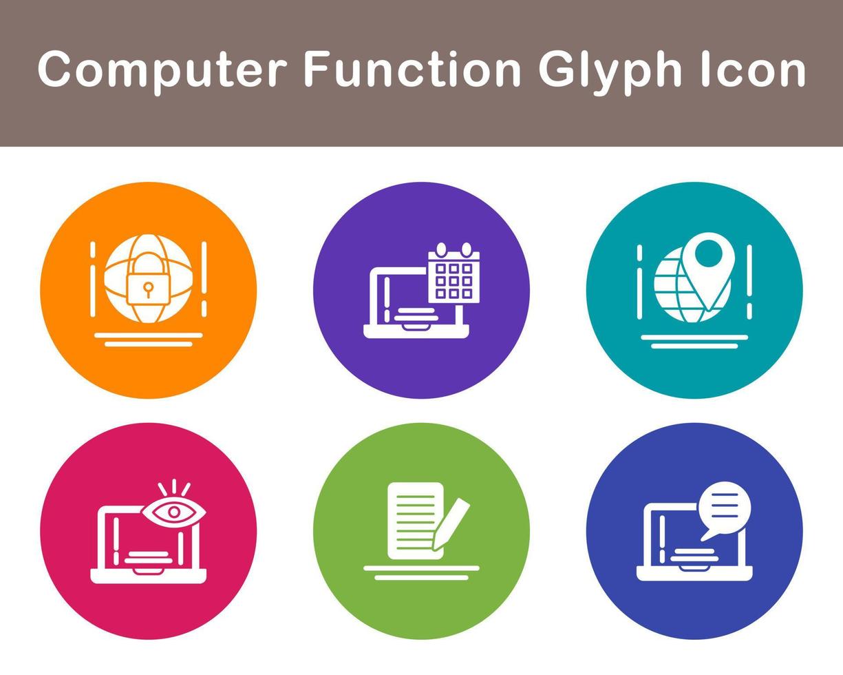 Computer Function Vector Icon Set