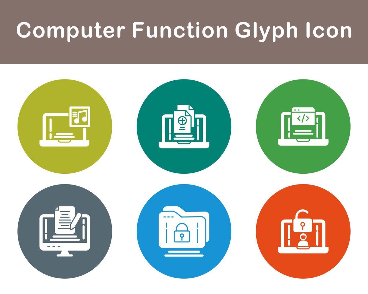 Computer Function Vector Icon Set