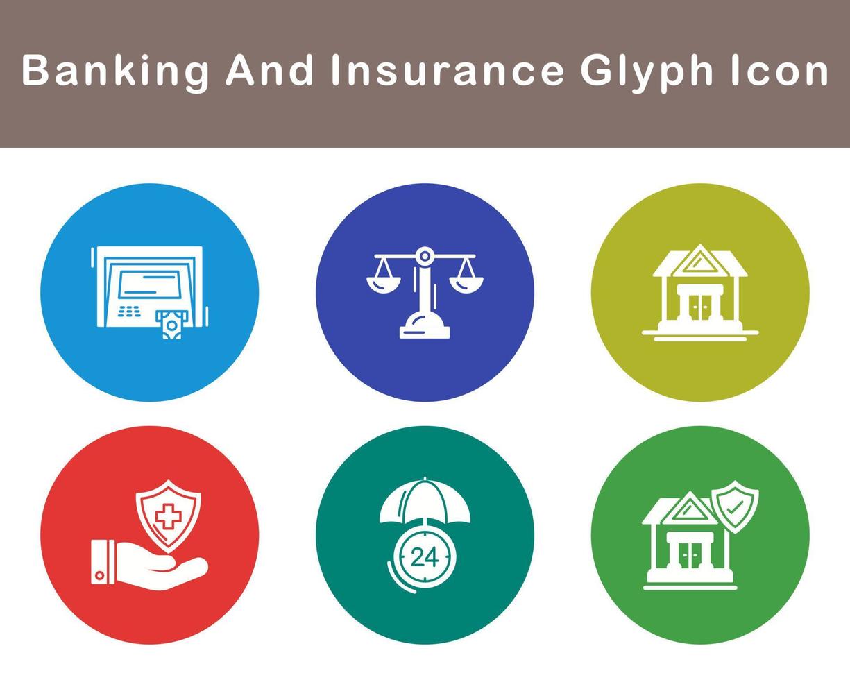 Banking And Insurance Vector Icon Set