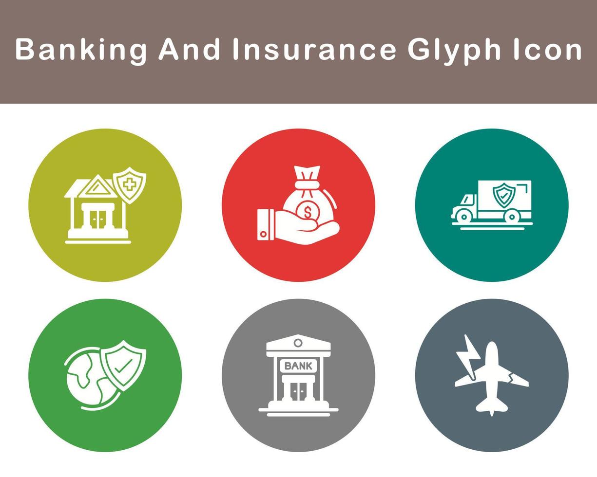 Banking And Insurance Vector Icon Set