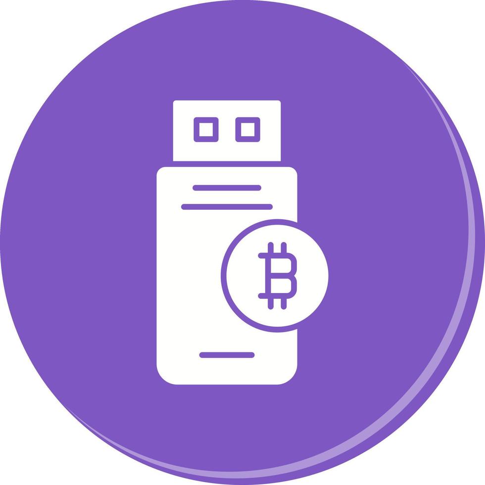 Bitcoin Usb Device Vector Icon