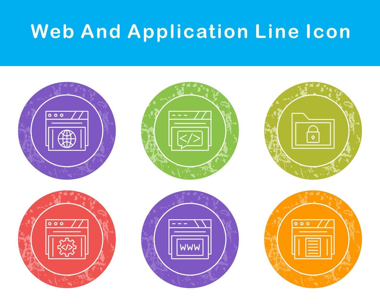 web y solicitud vector icono conjunto