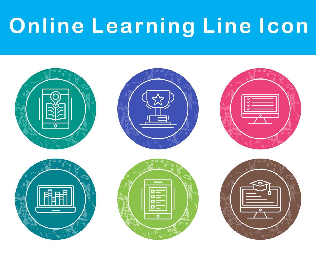 Online Learning Vector Icon Set